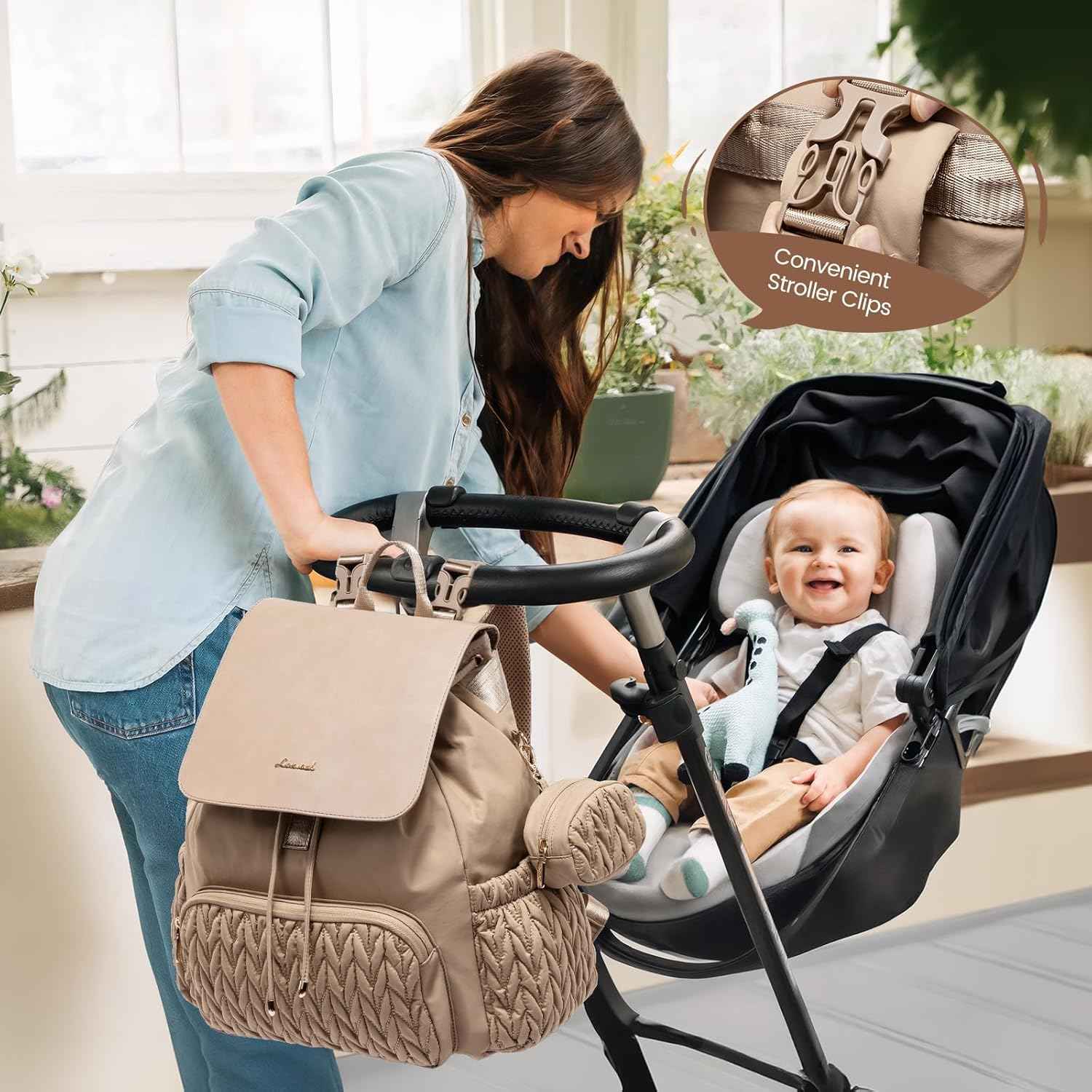 LOVEVOOK Diaper Bag Backpack with Changing Pad and Stroller Straps – Water - Resistant Baby Bag with Insulated Bottle Pockets, 21L Capacity, Blue - Adenzo Comfies