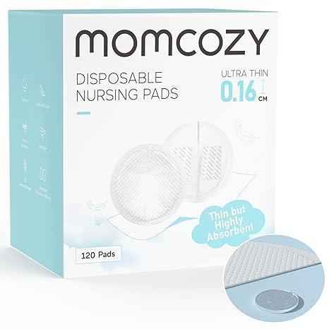 Momcozy Ultra - Thin Disposable Nursing Pads – Ultra - Absorbent, Breathable & Leak - Proof Breast Pads for Breastfeeding Moms, Individually Wrapped, 60 Count - Adenzo Comfies