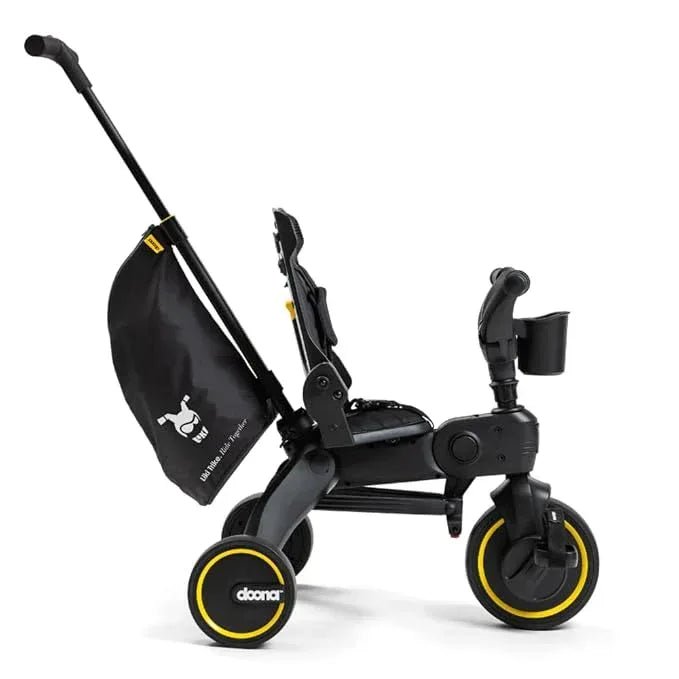Doona Liki Trike S5 - Premium Foldable Trike for Toddlers, Kids/Baby Tricycle Stroller with Cushion Seat, UPF 50+ Sun Protection & Harness, Parental Control, Ages 10 Months to 3 Years, Midnight,Black - Adenzo Comfies