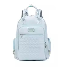 EG117 Embroidered Diaper Bag, Color-Block Design, Large Capacity Double-Shoulder Mommy Backpack, Multi-Function Wet-Dry - Adenzo Comfies