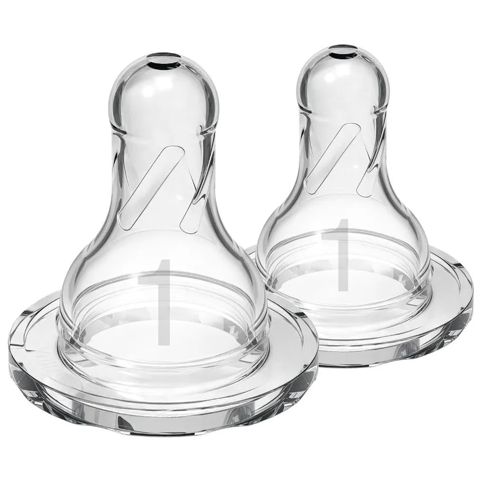 Dr. Brown’s Level 2 Medium Flow Baby Bottle Nipple – Anti - Colic Silicone Teat for Narrow Bottles, BPA - Free, Consistent Flow, 3+ Months - Adenzo Comfies