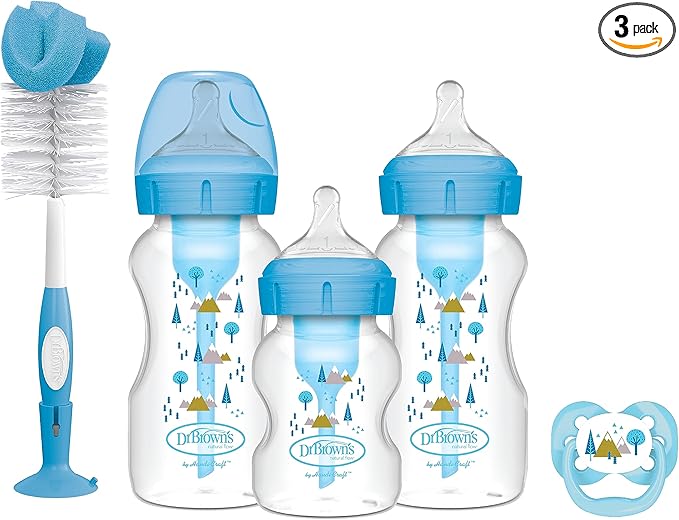 Dr Brown's DRBPLUS-WB03601 Options+ Anti-Colic Baby Bottles Gift Set, Pink/blue