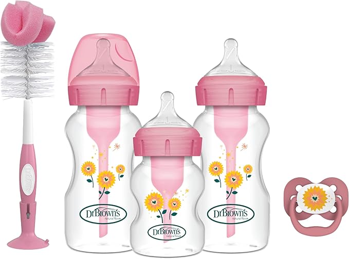 Dr Brown's DRBPLUS-WB03601 Options+ Anti-Colic Baby Bottles Gift Set, Pink/blue