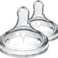 Dr. Brown's Natural Flow Y-Cut Baby Bottle with Wide Neck, Silicone Teat, Ideal for Thicker Liquids, 9m+, 100% Silicone Bottle Teat, Pack of 2