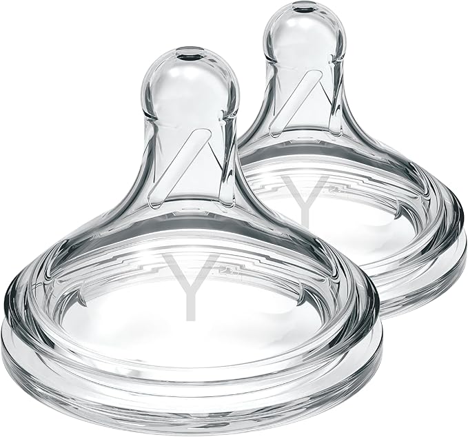 Dr. Brown's Natural Flow Y-Cut Baby Bottle with Wide Neck, Silicone Teat, Ideal for Thicker Liquids, 9m+, 100% Silicone Bottle Teat, Pack of 2