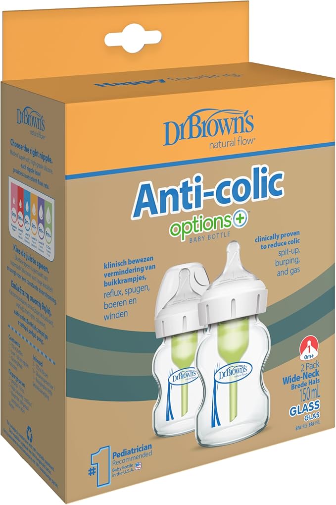 Dr Browns Options+ 150ml Twin Pack Glass Bottles