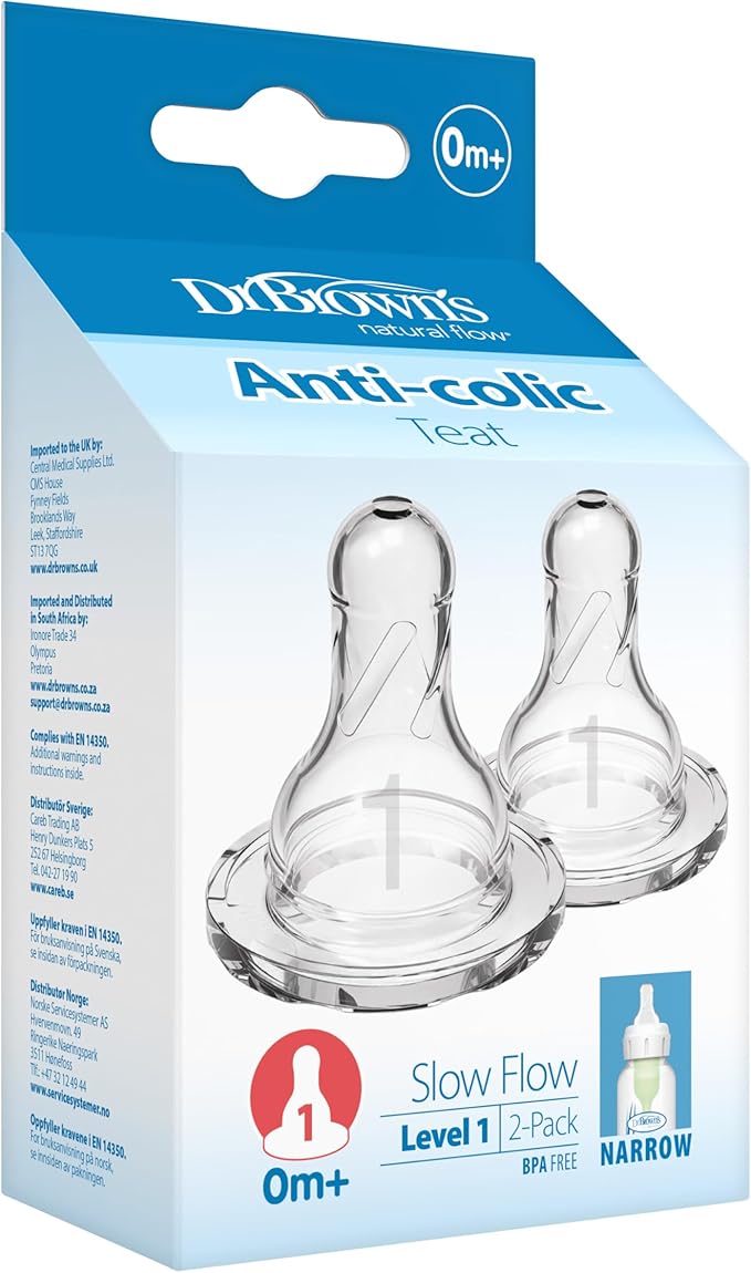 Dr. Brown's Options – Narrow Mouth Teat +0 Meses Transparent