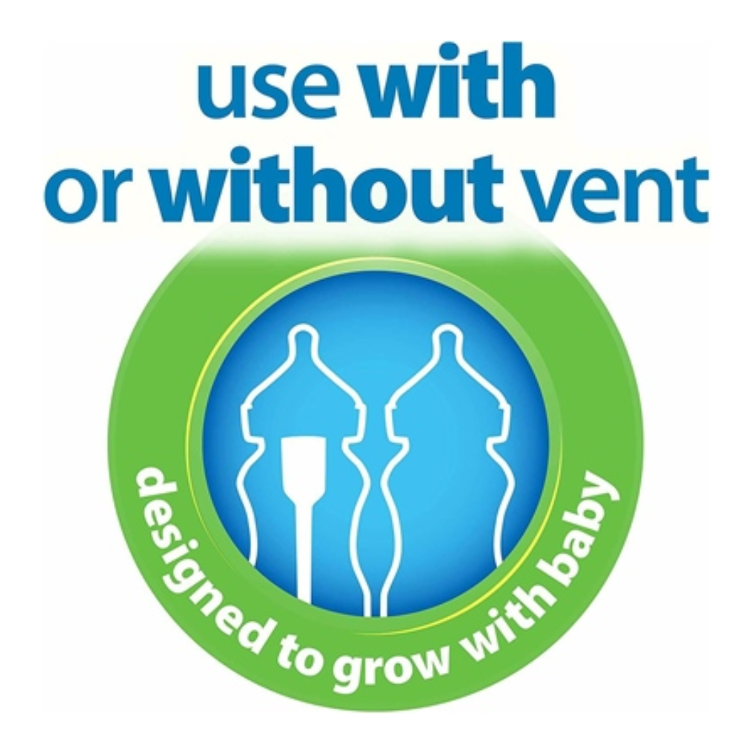 Dr. Brown’s Options+ Glass Baby Bottles – 150ml, Pack of 2, Wide‑Neck Anti‑Colic Vent System, BPA‑Free Silicone Teat