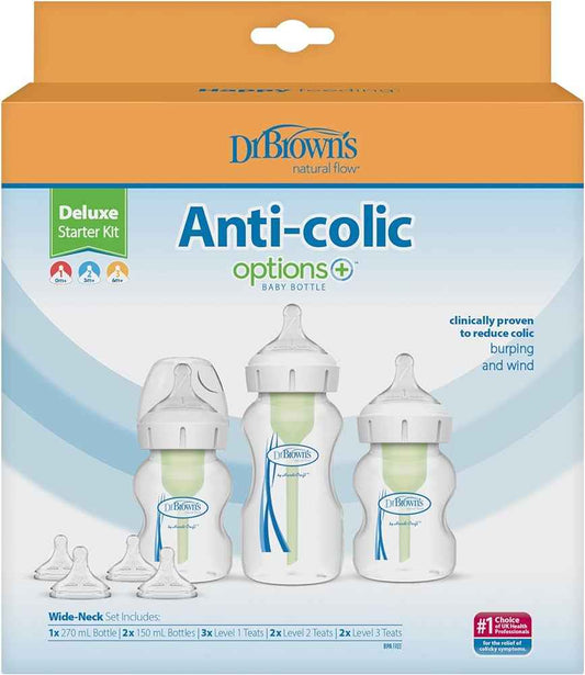 Dr. Brown’s Deluxe Starter Kit – Options+ Anti‑Colic Bottles & Accessories - Adenzo Comfies