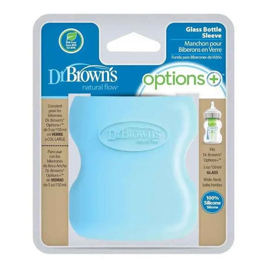 Dr. Brown’s® Natural Flow Options+ Wide‑Neck Glass Bottle Sleeve – Mint, Fits 150ml & 270ml Bottles - Adenzo Comfies