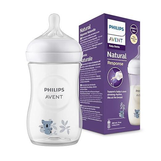Philips Avent Natural Bottle with Responsive Dummy 260 ml Decor Coala, 1 Piece (Model SCY903/67) - Adenzo Comfies