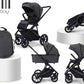 2 in 1 Foldable Burbay E80 Stroller & Bassinet, Travel System with Pushchair, Bassinet, Stroller, Storage Basket, and a Handbag, 0 - 36 Months - Adenzo Comfies