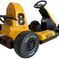 Electric Kids E - Gokart F1 – 12V Battery Ride - On Car with 2 Motors, MP3 Player, Yellow Racing Design for Children - Adenzo Comfies