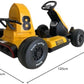 Electric Kids E - Gokart F1 – 12V Battery Ride - On Car with 2 Motors, MP3 Player, Yellow Racing Design for Children - Adenzo Comfies