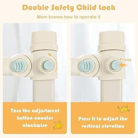 Extra Long Toddler Bed Rail Guard with Double Safety Lock | Foldable Baby Bed Guard for Twin, Full, Queen & King Beds - Adenzo Comfies