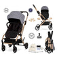 Neobreez OCTA 360° Rotating Seat Baby Toddler Stroller One-Hand Fold,Waterproof UPF 50+ Canopy,Phone Holder,Cup Holder,Toy Strap,Reflective Stickers, Gift &String Bag,0-4 Years,22kg.
