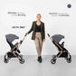 Neobreez OCTA 360° Rotating Seat Baby Toddler Stroller One-Hand Fold,Waterproof UPF 50+ Canopy,Phone Holder,Cup Holder,Toy Strap,Reflective Stickers, Gift &String Bag,0-4 Years,22kg.
