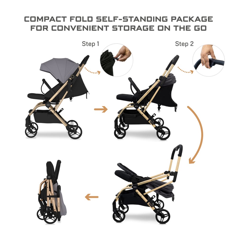 Neobreez OCTA 360° Rotating Seat Baby Toddler Stroller One-Hand Fold,Waterproof UPF 50+ Canopy,Phone Holder,Cup Holder,Toy Strap,Reflective Stickers, Gift &String Bag,0-4 Years,22kg.