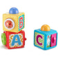 Fisher‑Price Stacking Action Blocks [DHW15] – Set of 3 Baby Learning Blocks, Letters, Numbers, Peek‑a‑Boo & Fun Actions, 6M+