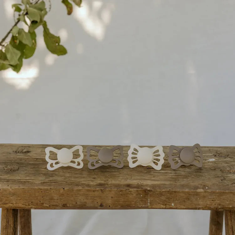 FRIGG Butterfly Anatomical Silicone Pacifier – Cream (Size 1 & Size 2)