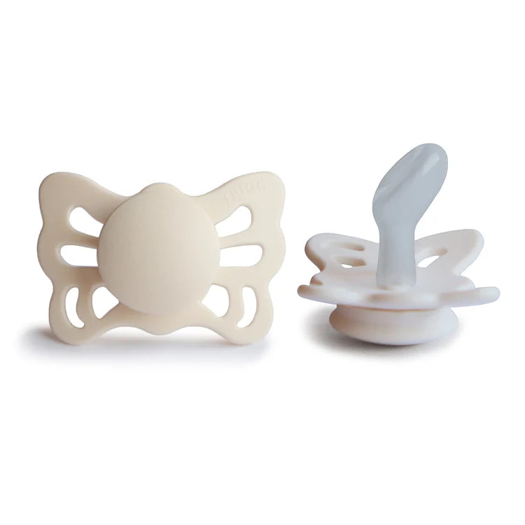FRIGG Butterfly Anatomical Silicone Pacifier – Cream (Size 1 & Size 2)