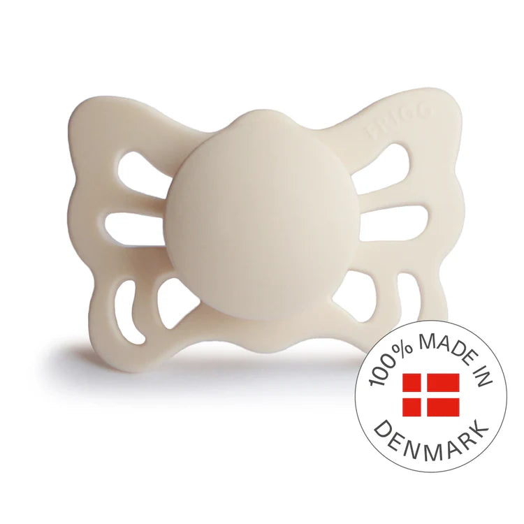 FRIGG Butterfly Anatomical Silicone Pacifier – Cream (Size 1 & Size 2)