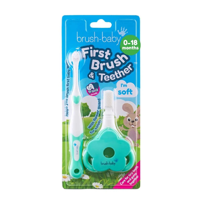 Brush Baby - FirstBrush & Teether Set,  0-18 Months, Multicolor