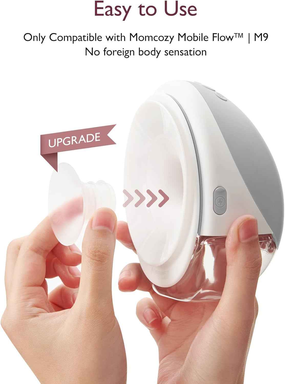 Momcozy Flange Insert for Mobile Flow M9 – 4PCS BPA-Free Silicone Replacement Inserts for Comfortable &amp; Efficient Pumping