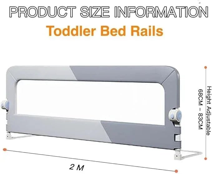 Foldable Toddler Bed Rail Guard with Adjustable Height | Baby Safety Bed Fence for Twin, Full, Queen & King Beds - Adenzo Comfies