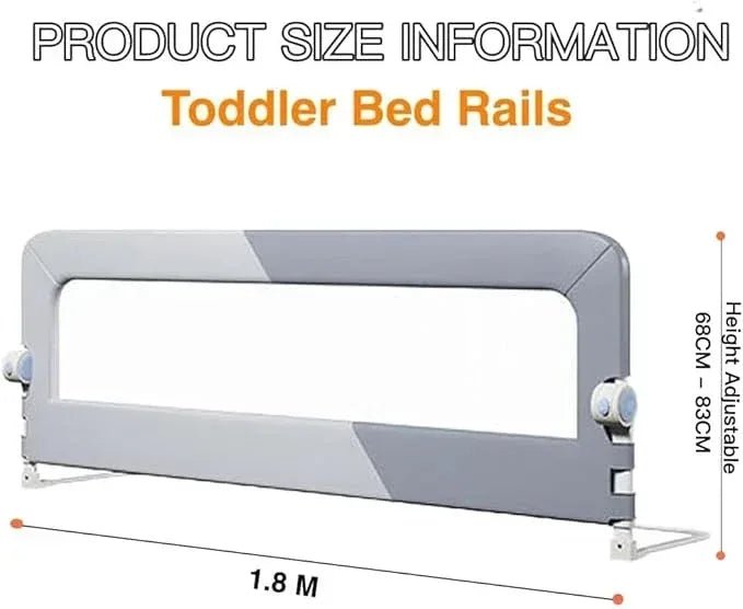 Foldable Toddler Bed Rail Guard with Adjustable Height | Baby Safety Bed Fence for Twin, Full, Queen & King Beds - Adenzo Comfies