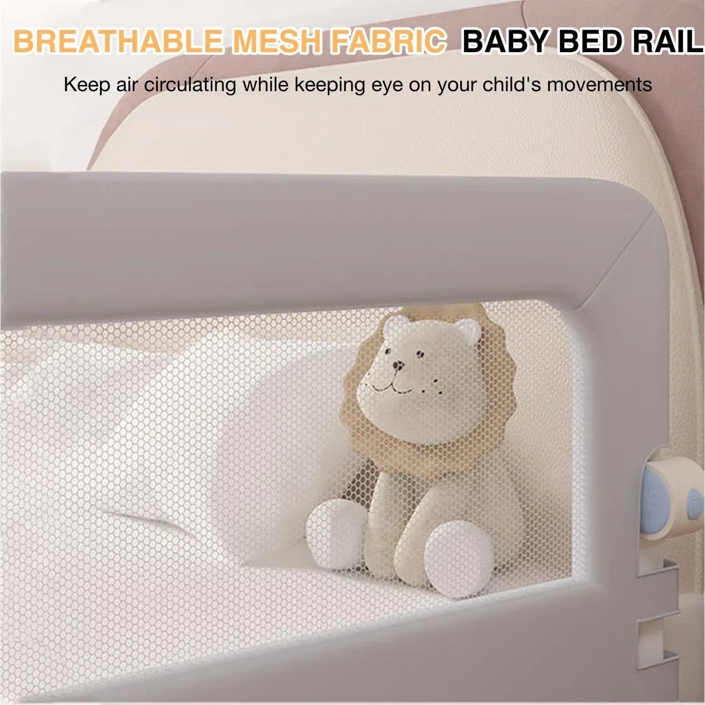 Foldable Toddler Bed Rail Guard with Adjustable Height | Baby Safety Bed Fence for Twin, Full, Queen & King Beds - Adenzo Comfies