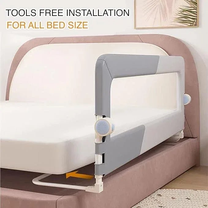 Foldable Toddler Bed Rail Guard with Adjustable Height | Baby Safety Bed Fence for Twin, Full, Queen & King Beds - Adenzo Comfies