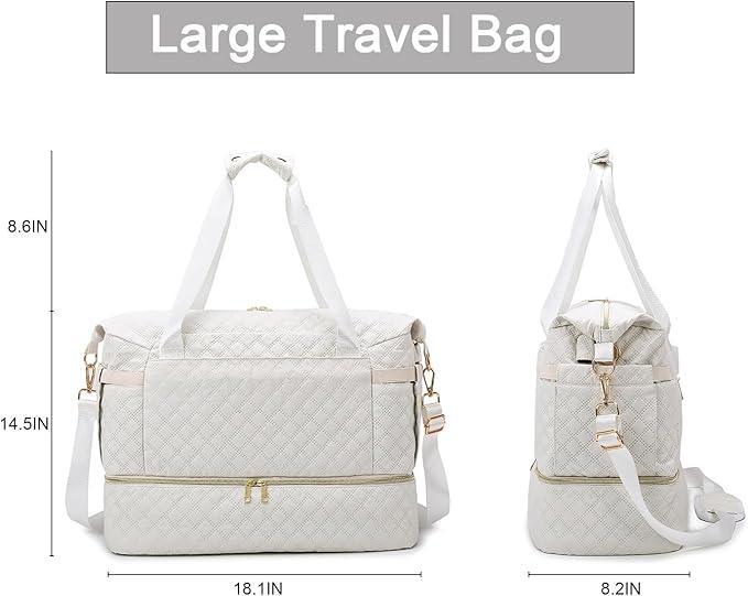 Foldie Travel Bag Expandable Weekender Bags for Women, Large Carry On Bag with USB Port, Overnight Bag with Shoes Compartment - Adenzo Comfies