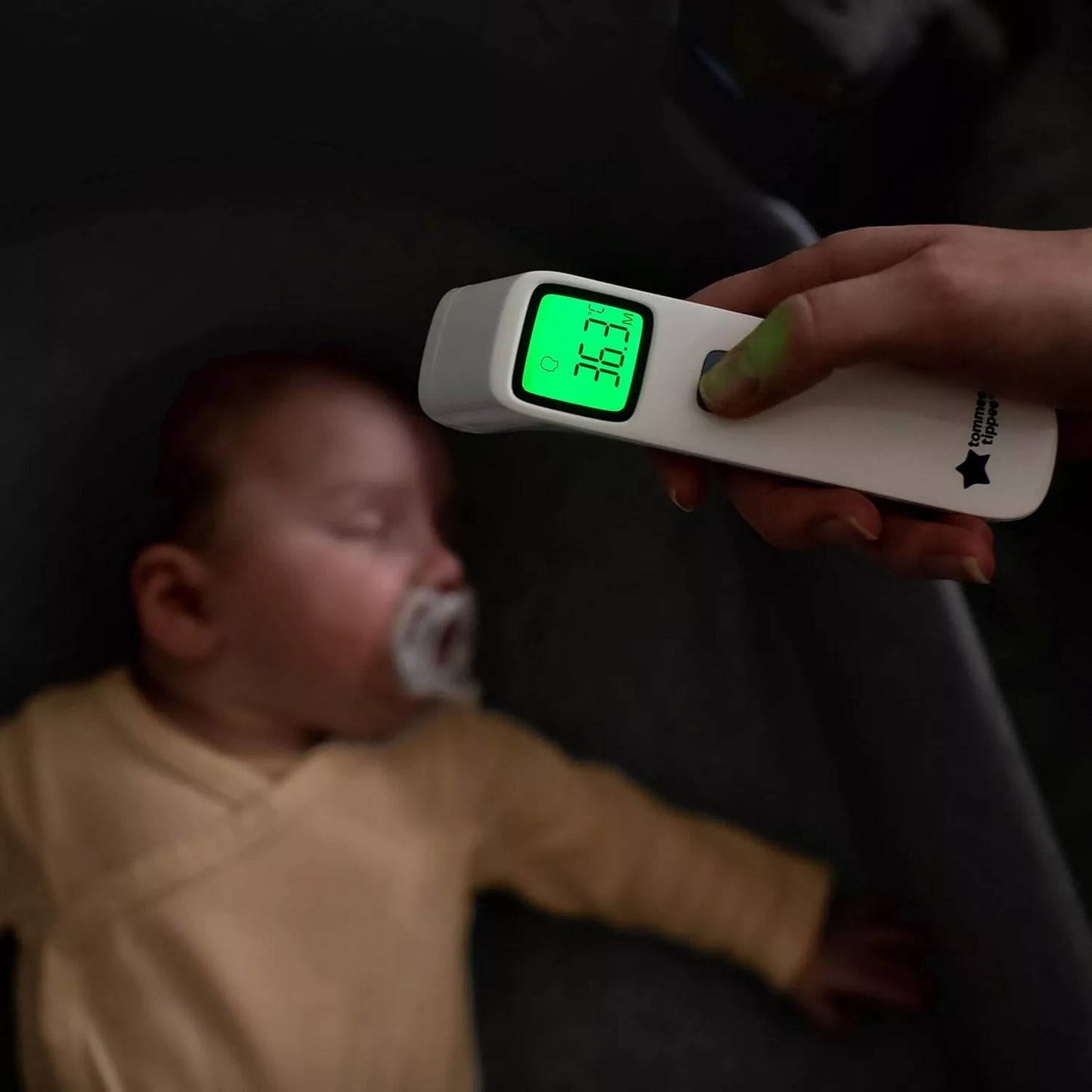 Tommee Tippee No Touch Forehead Thermometer  Fast Infrared Baby Thermometer, 1‑Second Reading, Fever Alert, LCD Display