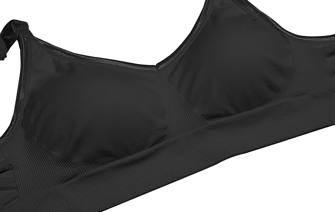OKUS Full Cup Maternity & Nursing Bra - Non Wired Removable Breathable Pads - Wireless Clip Down Breastfeeding Bra - Adjustable Shoulder Straps Bra - Easy One Hand Opening Buckles