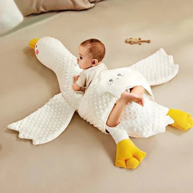 Big White Goose Baby Exhaust Pillow Newborn Aircraft Throwing Pillow Soothing Baby Sleeping God - Adenzo Comfies