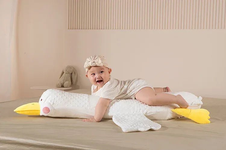 Big White Goose Baby Exhaust Pillow Newborn Aircraft Throwing Pillow Soothing Baby Sleeping God - Adenzo Comfies