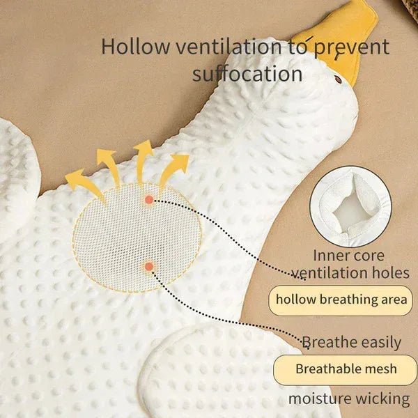 Big White Goose Baby Exhaust Pillow Newborn Aircraft Throwing Pillow Soothing Baby Sleeping God - Adenzo Comfies