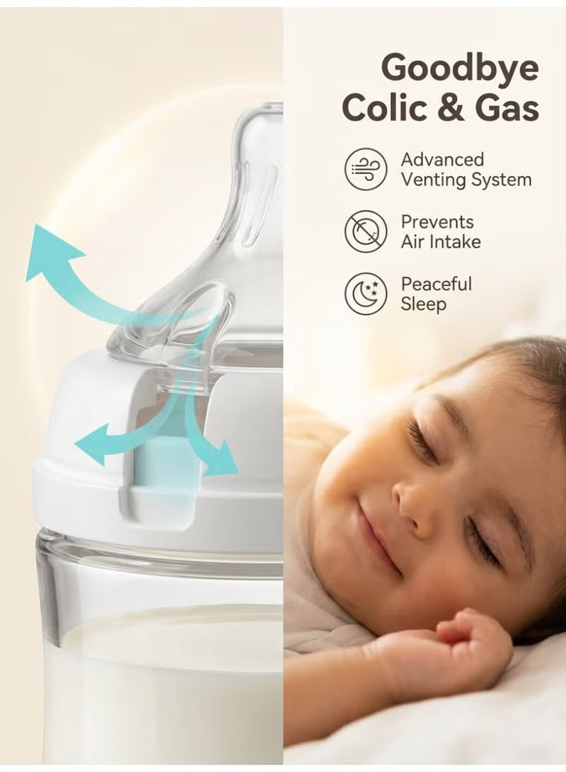 Minitutu Premium Newborn Baby Glass Feeding Bottle – 0m+ Anti-Colic, Heat-Resistant, BPA-Free, Easy-to-Clean Nursing Bottle for Safe Infant Feeding - Adenzo Comfies