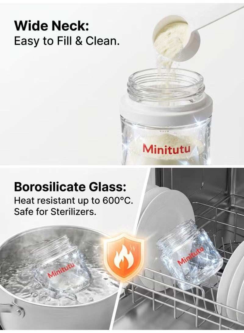 Minitutu Premium Newborn Baby Glass Feeding Bottle – 0m+ Anti-Colic, Heat-Resistant, BPA-Free, Easy-to-Clean Nursing Bottle for Safe Infant Feeding - Adenzo Comfies
