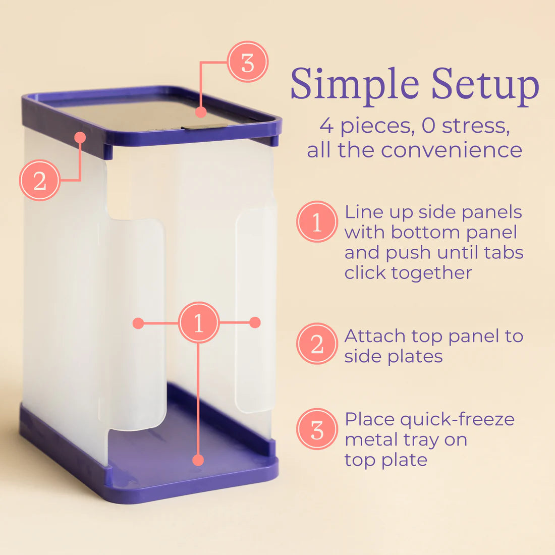 Lansinoh Breastmilk Bags Storage Container – Organizer with Quick‑Freeze Tray + 5 Bonus Bags