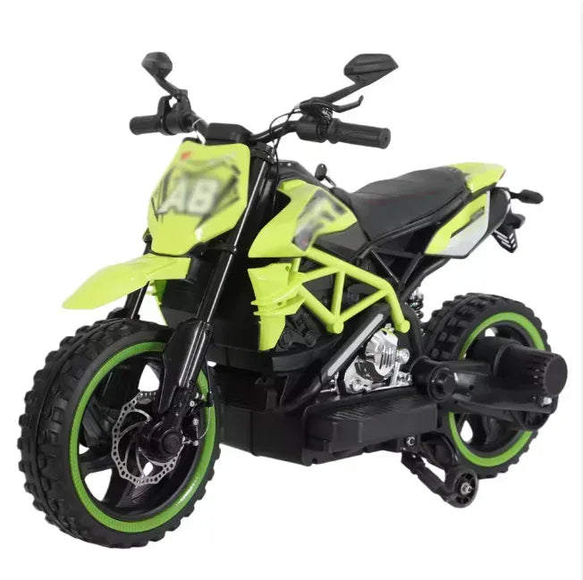 Children's Electric Motorcycle with Lights and Music Plastic Metal Construction Indoor/Outdoor Use Remote Control Toy Car - Adenzo Comfies
