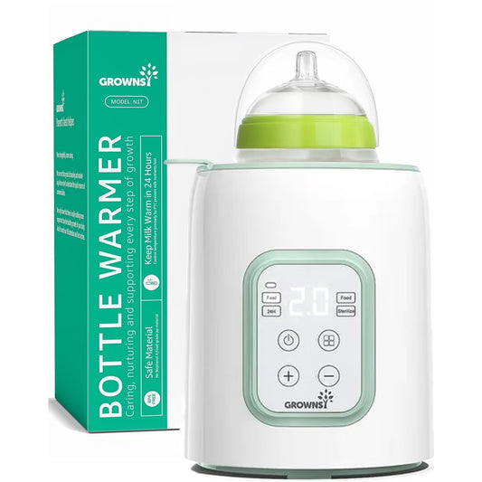 Grownsy Bottle Warmer, 8-in-1 Fast Baby Milk Warmer with Timer for Breastmilk or Formula, Accurate Temperature Control, Multifunctional Baby Bottle Warmers for All Bottles
