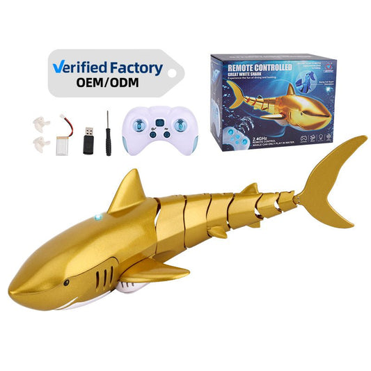 Outamateur Remote Control Shark with 2PCS 700mAh Rechargable Battery, 2.4G RC Shark Fish Boat Toy, Mini Radio Electronic Shark, Fish Boat Toy Simulation Toy for Kids - Adenzo Comfies
