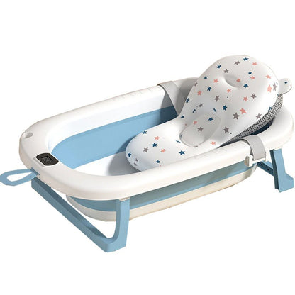 Collapsible Baby Bathtub for Infants & Toddlers 0–36 Months – Foldable Space - Saving Tub with Cushioned Support, Safety Belts & Non - Slip Base - Adenzo Comfies