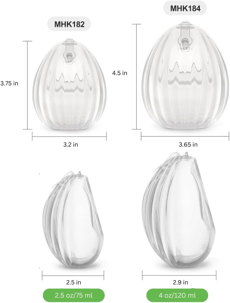 HAAKAA Shell Wearable Hands-Free Manual Breast Pump/Milk Collector – Medical-Grade Silicone – Compact, Portable & Discreet – Leak-Proof Valve 2.5 oz 1PK