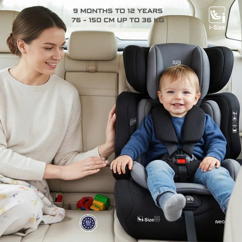 Neobreez I - ELEK Universal Baby/Kids/Child/Toddler Safety 3 - In - 1 Car Seat,I - Size,ECER129,High Back Booster Car Seat,9 - 36 Kg,9m - 12Yrs,Group 1/2/3 - Adenzo Comfies
