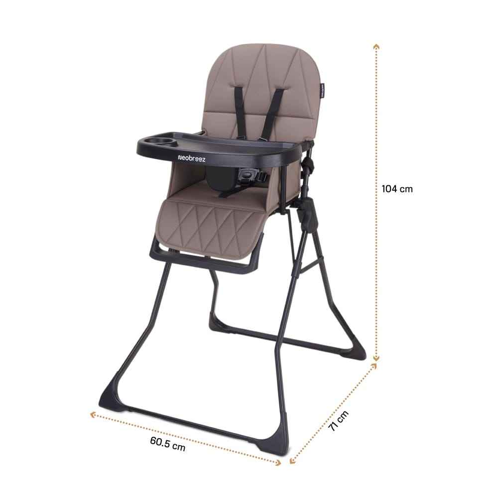 Neobreez CRIS Ultra Compact Lightweight Foldable Baby High Chair | Quick and Easy Fold| Removable and Adjustable Foot Tray| 5-point Safety Harness | Toddler Feeding Chair Portable For Travel(5kg). - Adenzo Comfies