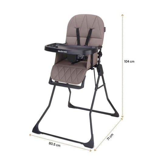 Neobreez CRIS Ultra Compact Lightweight Foldable Baby High Chair | Quick and Easy Fold| Removable and Adjustable Foot Tray| 5-point Safety Harness | Toddler Feeding Chair Portable For Travel(5kg). - Adenzo Comfies