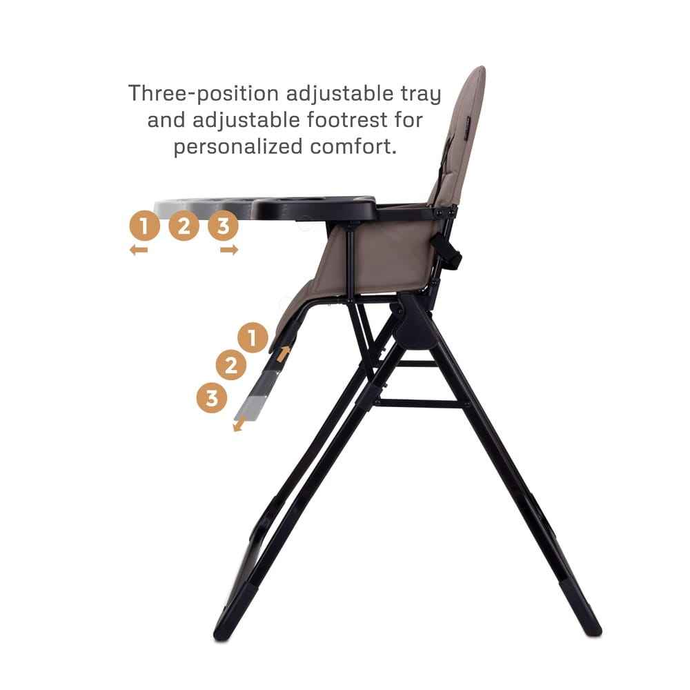Neobreez CRIS Ultra Compact Lightweight Foldable Baby High Chair | Quick and Easy Fold| Removable and Adjustable Foot Tray| 5-point Safety Harness | Toddler Feeding Chair Portable For Travel(5kg). - Adenzo Comfies